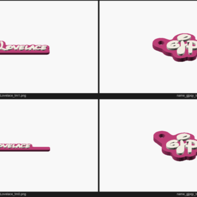Custom name keychain - personalized 3D printed name in script font on colored base